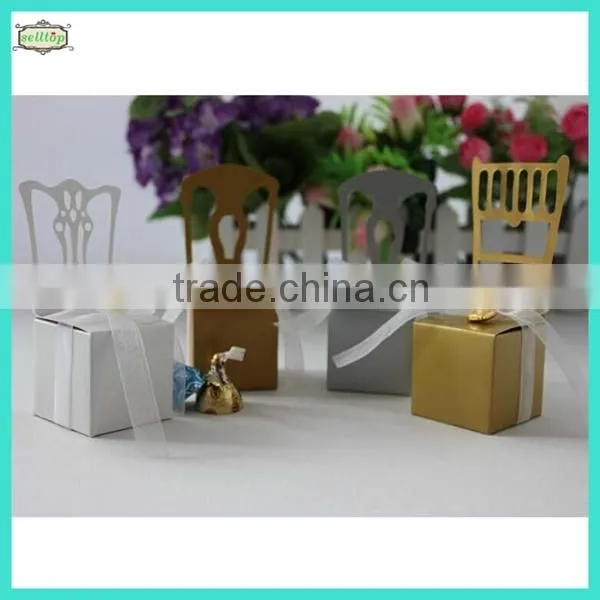 Hot sell cute 230g chair paper decorate wedding favor boxes