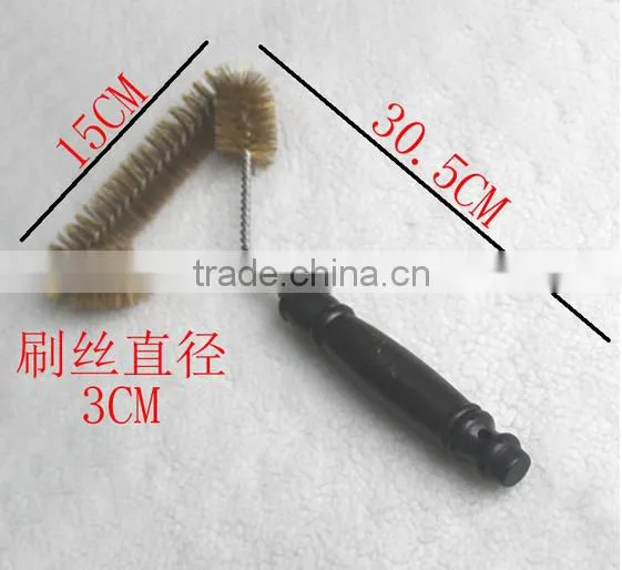 In stock factory 12'' BBQ grill brush zinc plated wire bbq cleaning brush brass wire BBQ Grill cleaning brush
