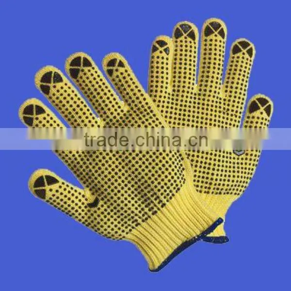 50g blue pvc dotted cotton working safety glove