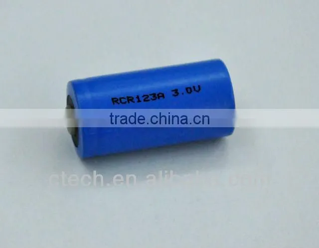 lithium ion rechargeable RCR123A 600mAh 3.7V RCR123A
