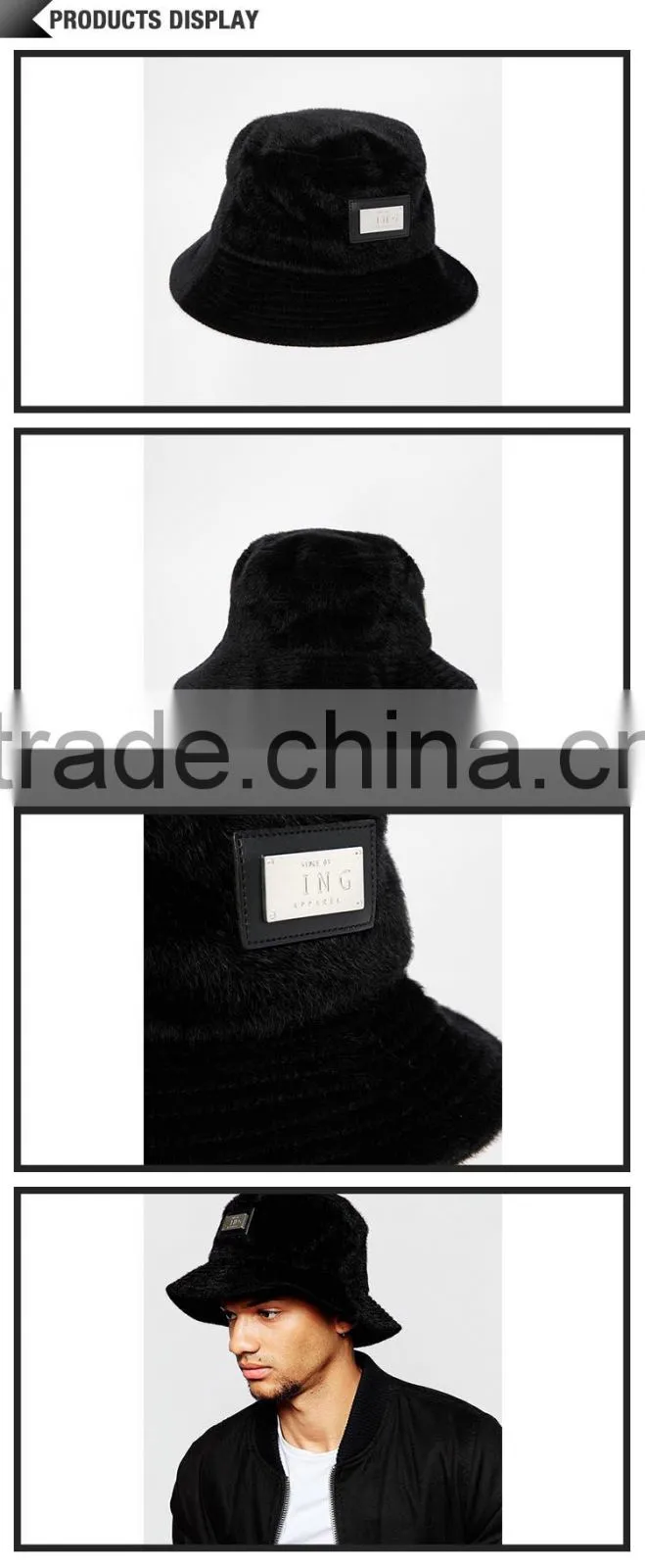 Online shop black fur russian bucket winter hat