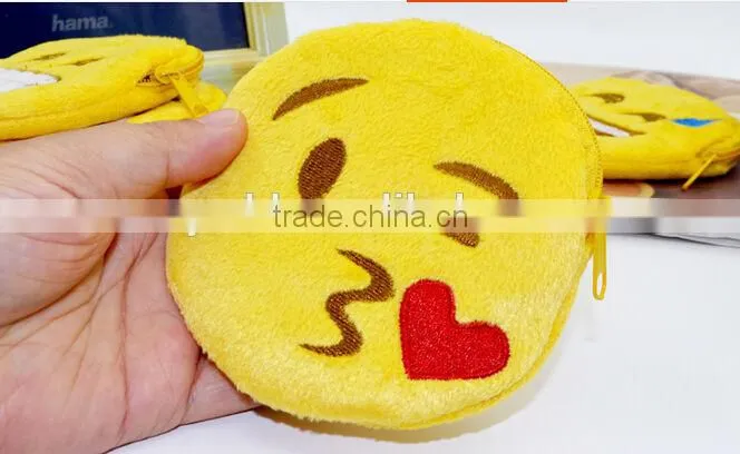 Emoji wallet/13 styles cheap fancy emoji coin purse/plush emoji small coin purse
