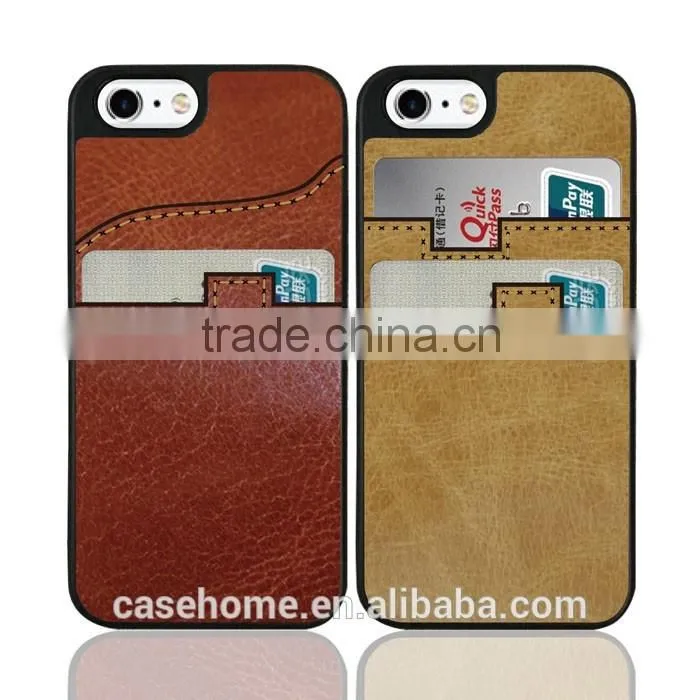 Crazy Horse Pattern PU Back Cover for iphone 7 with Card Slots