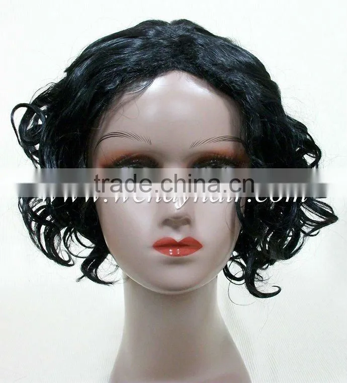 Cheap black short hair wavy wigs for women