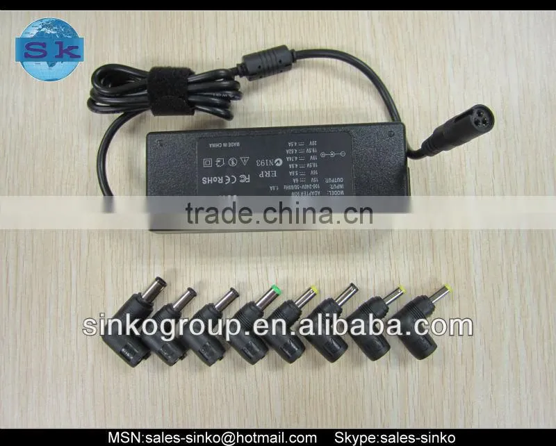 90W universal laptop adapter with 8 tips