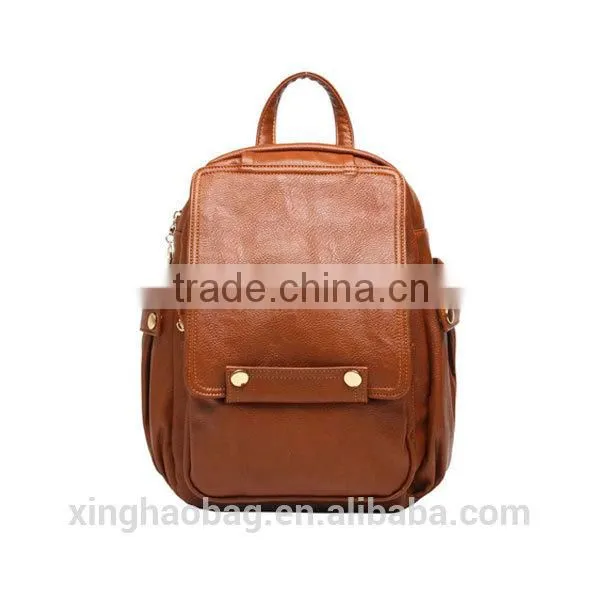 2014 Korean style fashion leather school backpack for girls