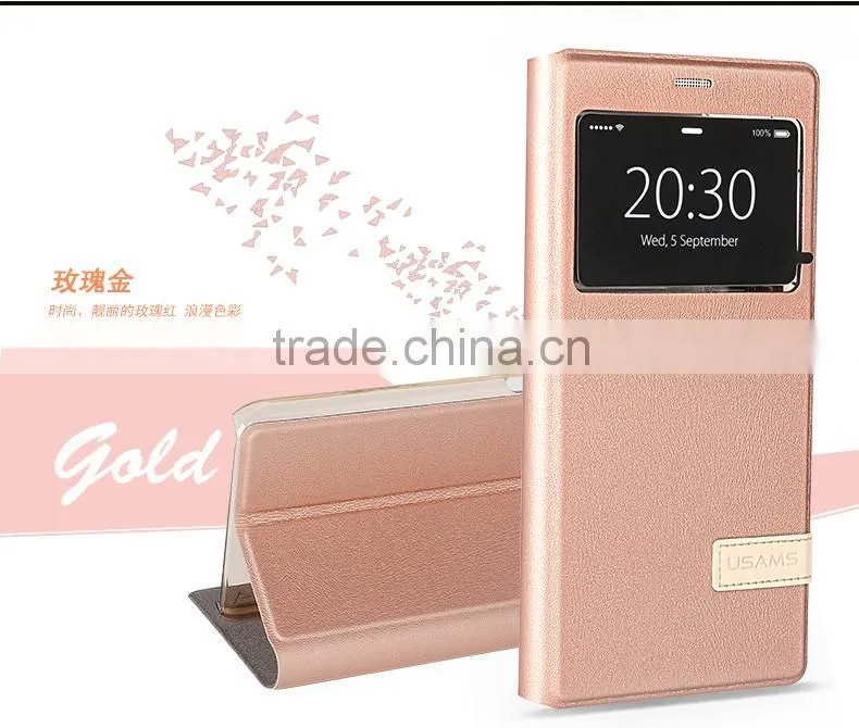 USAMS Muge Series PU Leather Flip Case for Xiaomi 5 with PC Back Cover Wallet Case with View Window MT-5313