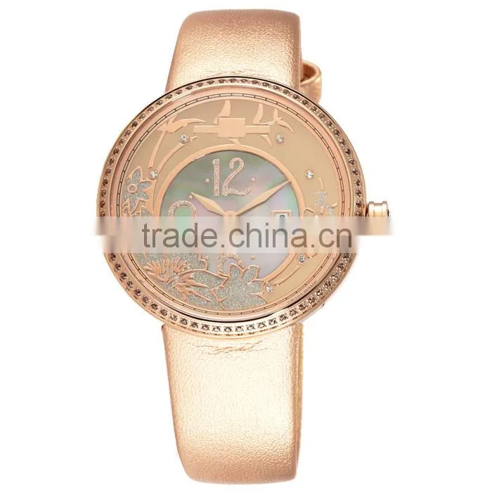 2015 cheap custom logo fashion lady watch with multi color