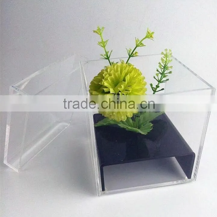 New Product 2016 Wholesale acrylic Desktop Gifts Rose Display Box