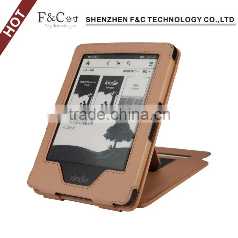 For Amazon kindle touch 2014 e-book leather case with stand function