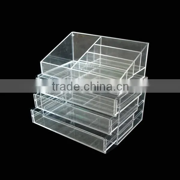 clear color acrylic box cosmetic organizer, make up organizer