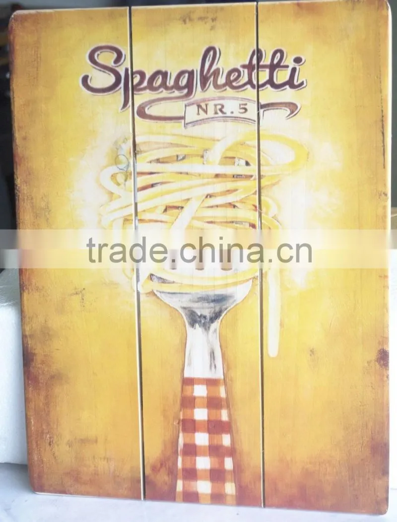 Customized high quality wooden wall art painting