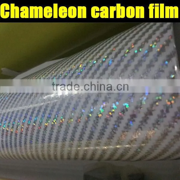 Hot Selling carbon fiber chameleon film with air drain