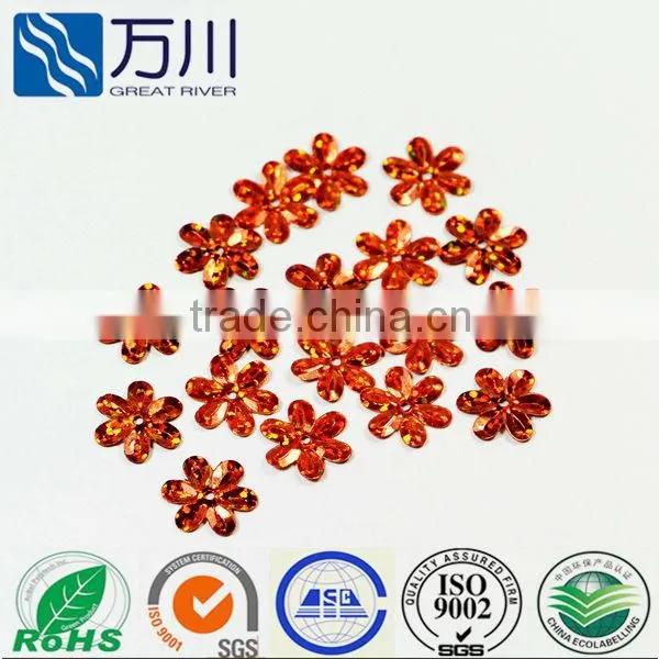 iridescent orange color flower sequins paillette for decoration