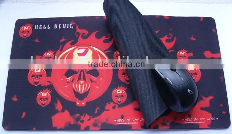 2014 Hot Selling Microfiber Fabric Surface Overlock Gaming Gamer Mouse Pad