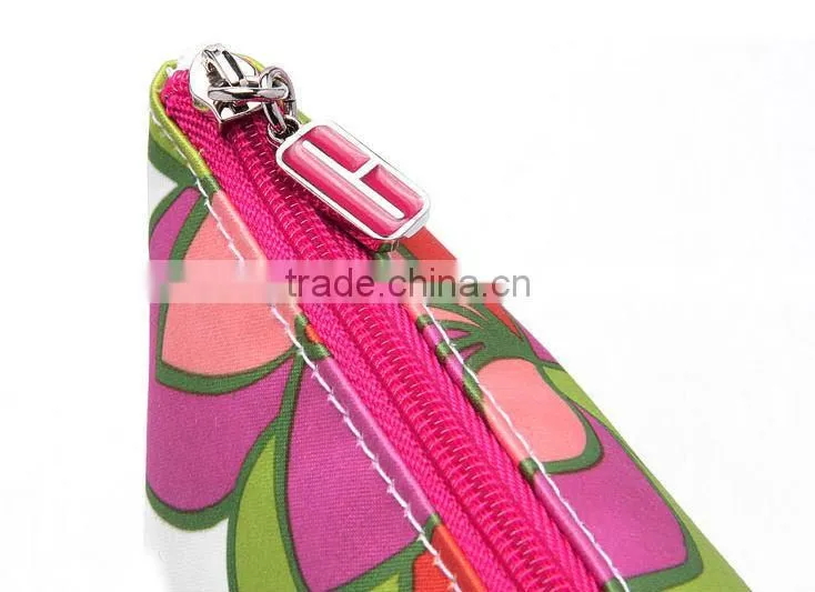 Promotional Charming Printed flower cosmetic bags for women