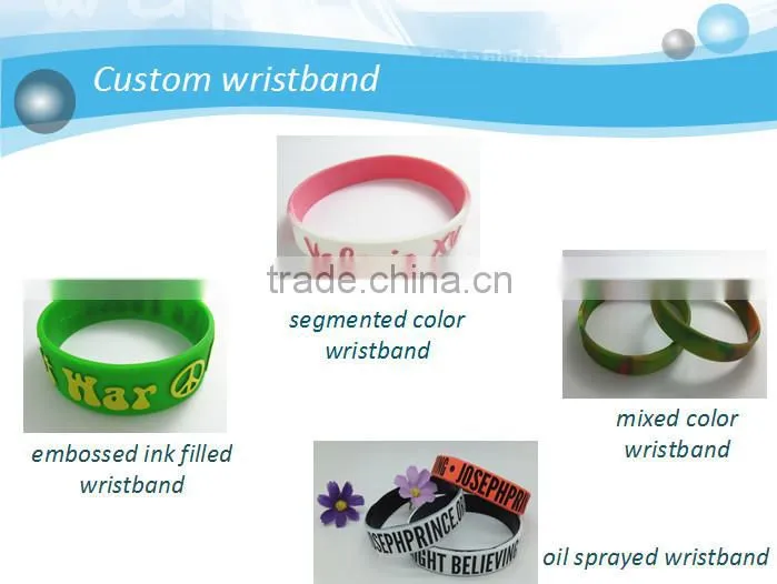 Elegant custom glowing in the dark silicone wristband for event