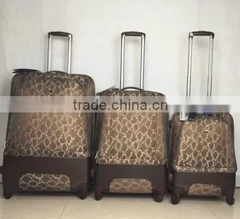 Stock Quality PC with polyester 3pcs trolley luggage set