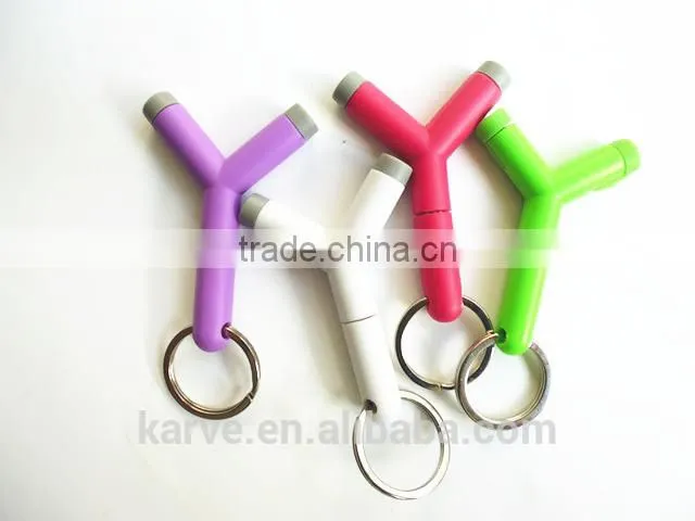 hot sale keychain dual audio splitter high quality headphone sound splitter 3.5mm audio headphone jack splitter