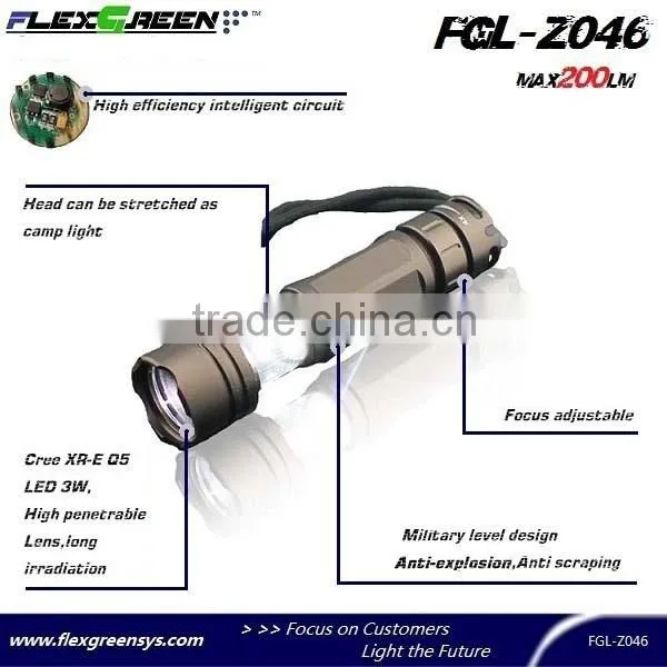 rechargeable hard anodation Q5 camping light