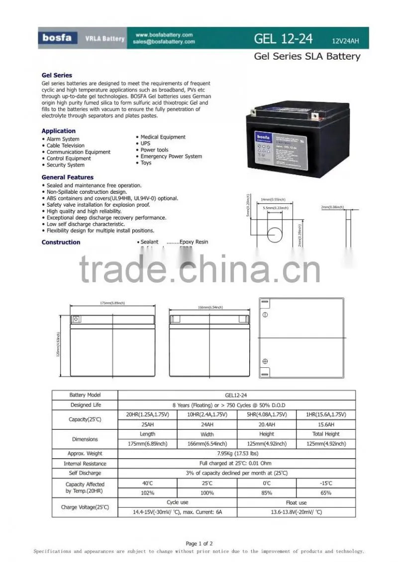 GEL12-24 12v24ah gel battery solar batteries 12v 24ah seal gel solar energy storage battery 12v vrla gel battery 24ah battery