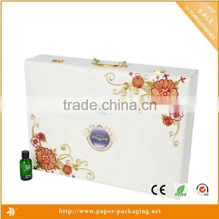 white color cardboard leather printed logo jewelry box
