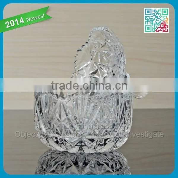 Gift Color Box Glass Candy Jar Best Seller Crystal Clear Glass Sugar Jar with Lids