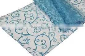 Flocking Organza Fabric for Curtains, Garments and various decorations