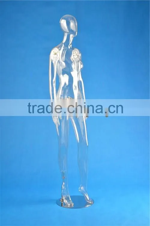 Full body transparent plastic mannequin