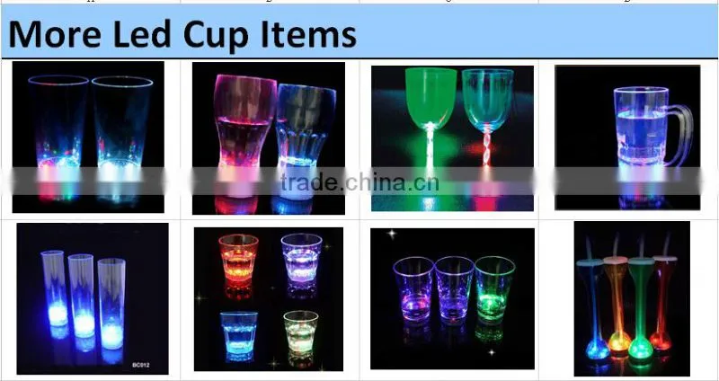 Custom LED cup,flashing glass cup for drinking,Colorful light party cup