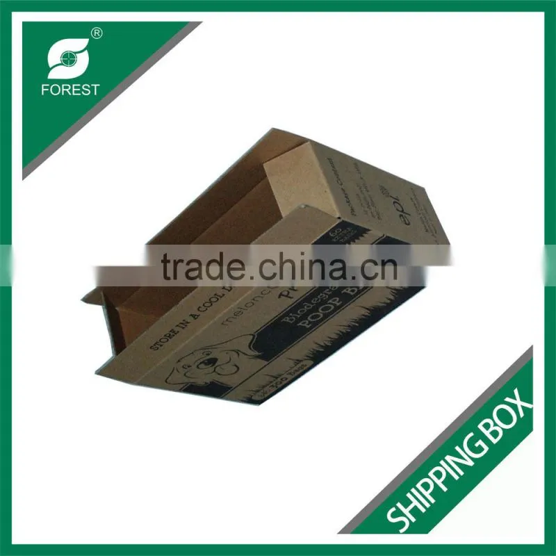 FLEXO PRINTING E FLUTE DISPOSABLE CORRUGATED SHIPPING CARTONS OEM PAPER PACKING BOXES FOR POOP BAGS