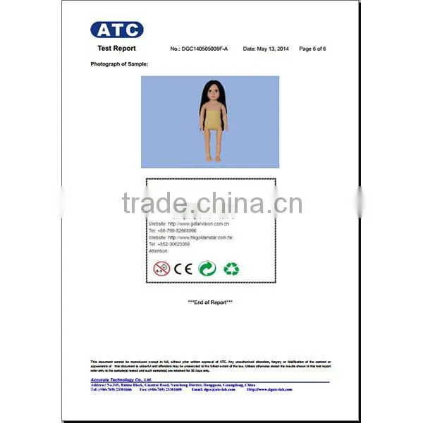18 Inch nude vinyl girl doll