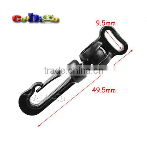 Black Plastic Rotary Snap Hook Clips for Bags Backpack Hanging Outdoor Kits #FLC019-A/B/C/D/E