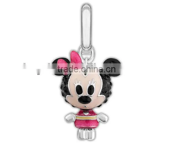 Wholesale Lovely Mickey 3D pendant Mickey Charms Mickey Rhinestone
