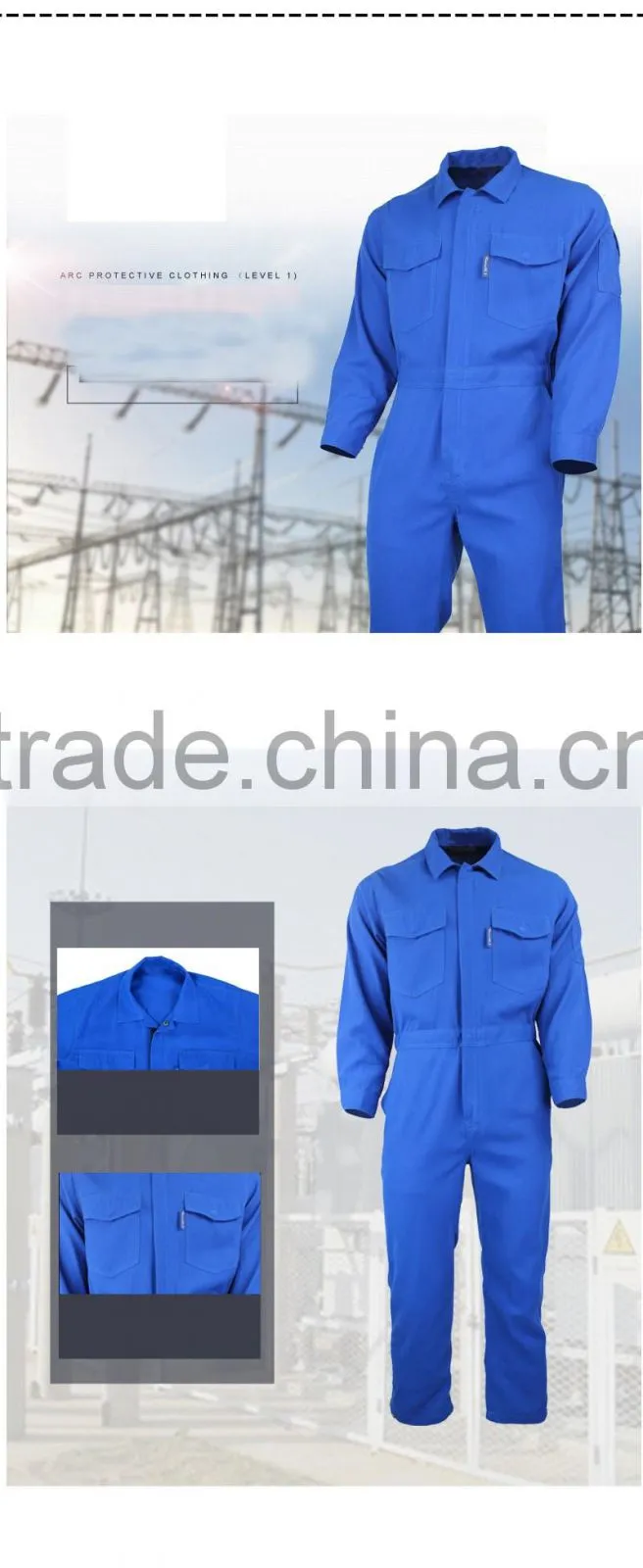TC Fire Retardant Antiflaming Safety Workwear Uniforms Disposable Arc Preventive Coverall