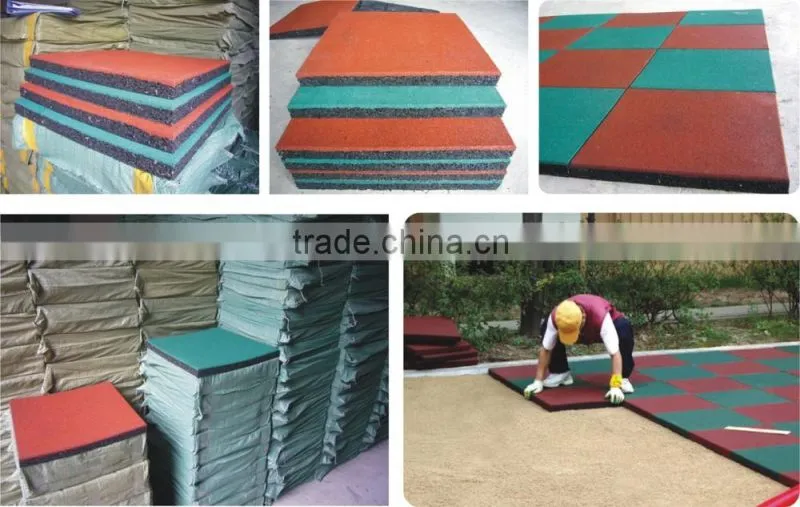 Rubber flooring tiles
