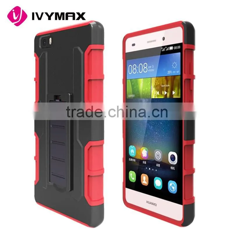 IVYMAX new kickstand heavy duty belt clip robot combo case for HUAWEI P8 LITE