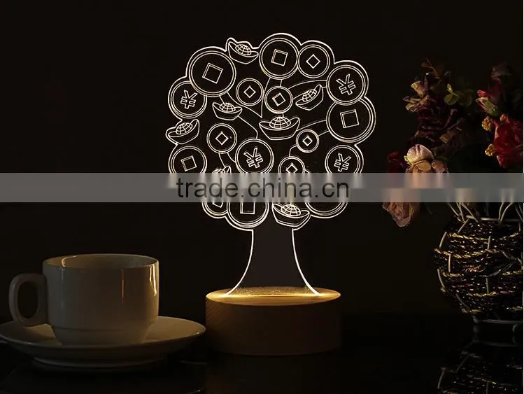 2015 New Product Custom 3D Table Night Light, Led Night Lamp