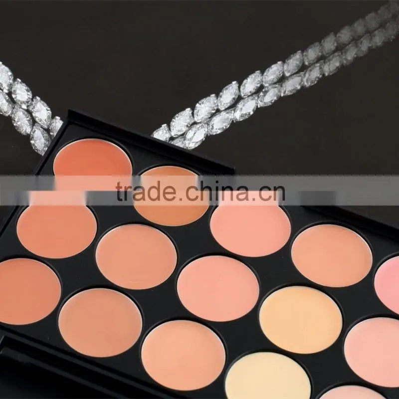 Hottest Amazon 15-color Eyeshadow Palette ,Oblique head brush and powder puff cosmetic set