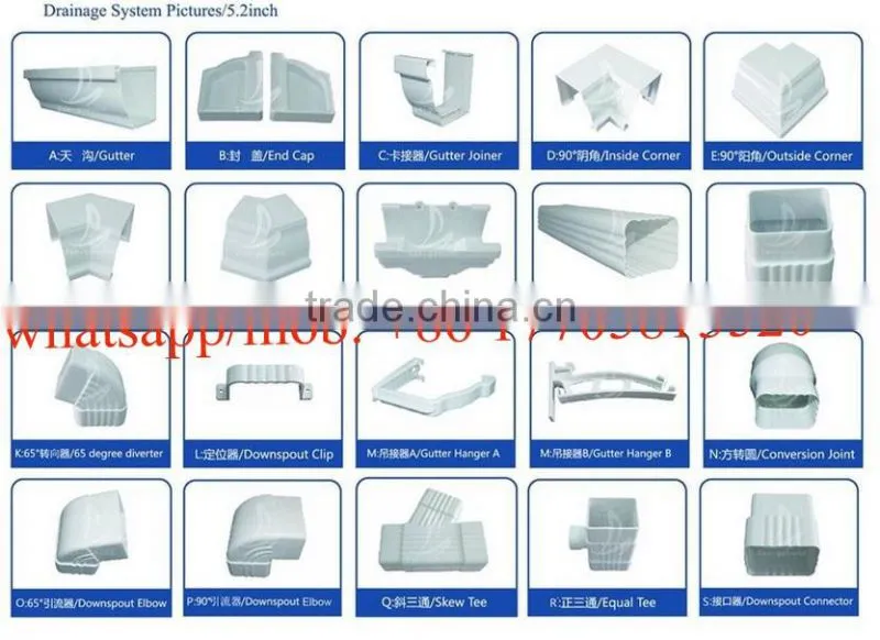Other Plastic Materilas, Rain Gutter, PVC Downspout For Roof Drainage System