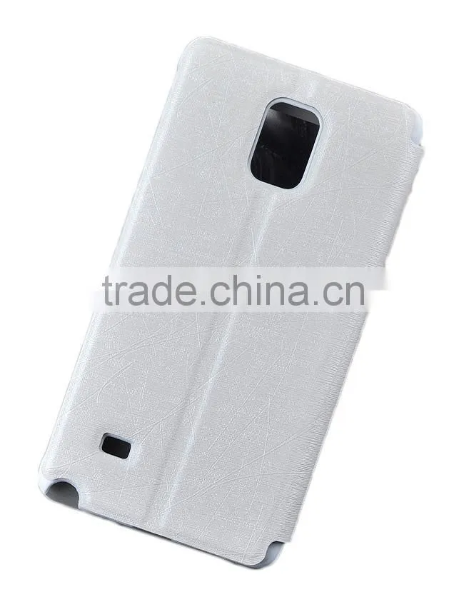 2014 new products ultra thin two windows pu leather case for samsung galaxy note 4 n9100, mobile phone note 4 case D0154