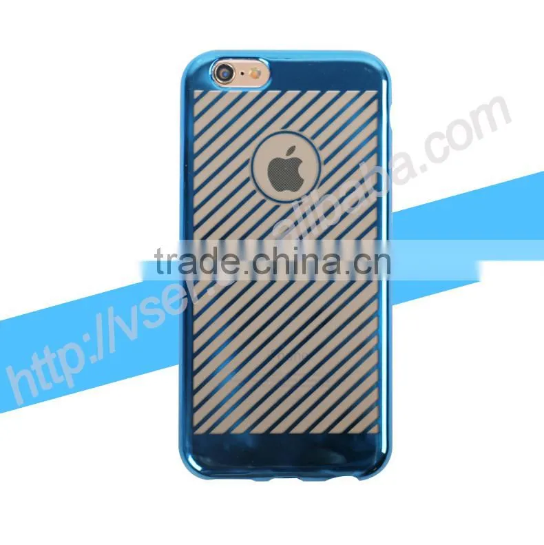 New arrival Twill pattern Electroplate TPU Case for iPhone 6 tpu mobile phone case