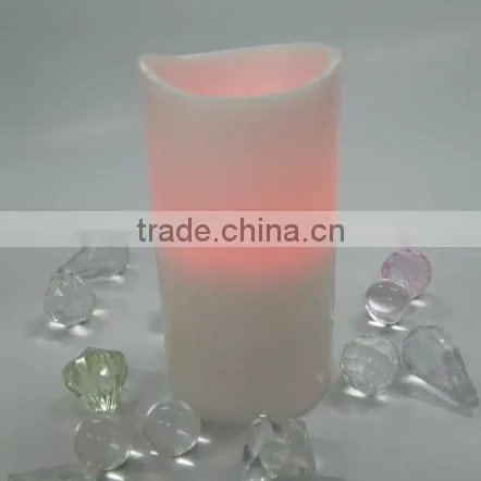 5 inch scented wax battery operated colored flame moon led candle with timer