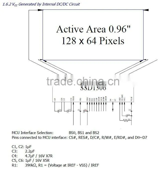 128*64 dot matrix ,OLED 0.96 inch monochrome screen