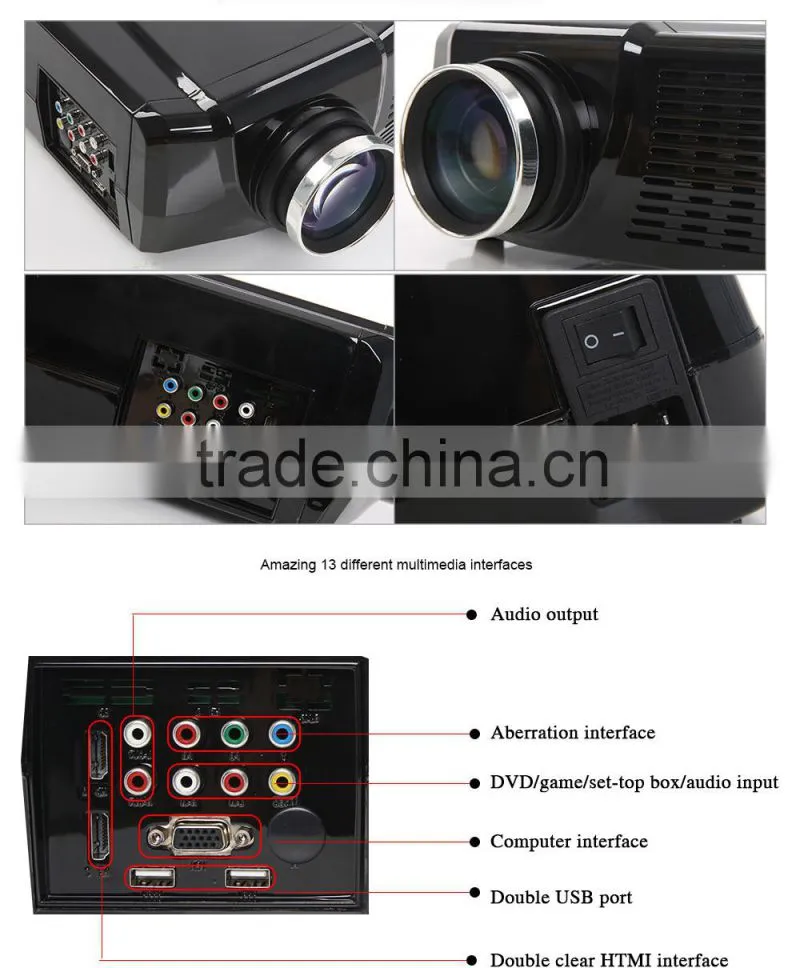 Best selling !! 2800 Lumens SD HDMI USB Port 1080P Full HD LCD Projector
