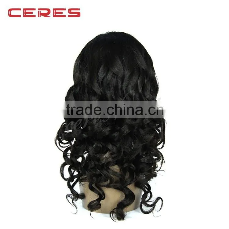 Stock glueless lace front wig remy hair big wave 100% human hair lace wig