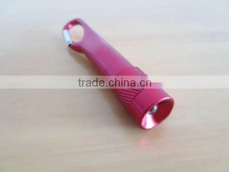 Aluminium mini carabiner LED Flashlight/Torch with rotating switch