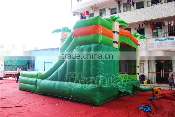 palm tree inflatable bouncy castle with water slide