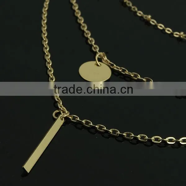 copper bead long plain gold necklace for women designs