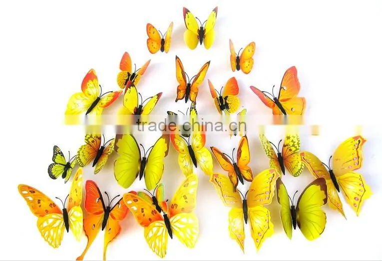 New 3D DIY 12PCS Multi-Color Butterfly Wall Sticker Home Wedding Room Art Decor
